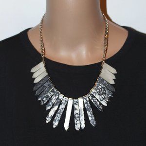 Baublebar Marble Ra Bib Necklace Black and White - Worn Once